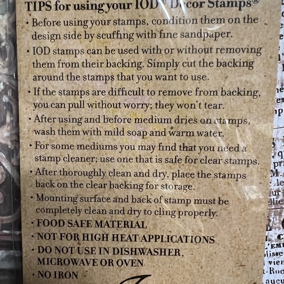 Iron Orchid Designs ..Le Courrier Decor Stamp -& Storage Envelope - Picture 5 of 9